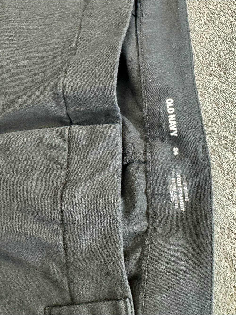 Old Navy Pixie Straight Pants Women’s Size 24 Black Stretch Career Work Trousers - Picture 7 of 8